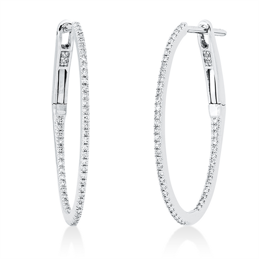 Creolen 18 kt WG, 102 Dia. 0,17 ct, TW-si