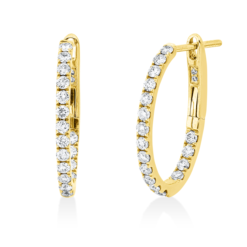Creolen 18 kt GG, 38 Brill. 0,57 ct, I-si