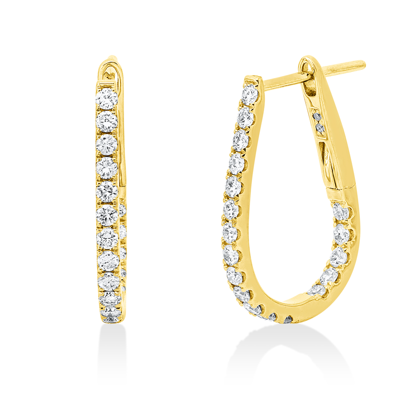 Creolen 18 kt GG, 40 Brill. 0,55 ct, TW-si/pi