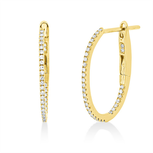 Creolen 18 kt GG, 66 Dia. 0,16 ct, TW-si