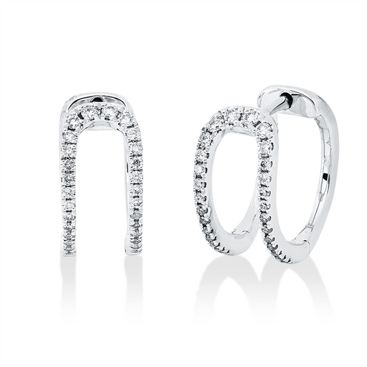 Creolen 18 kt WG, 56 Brill. 0,16 ct, TW-pi