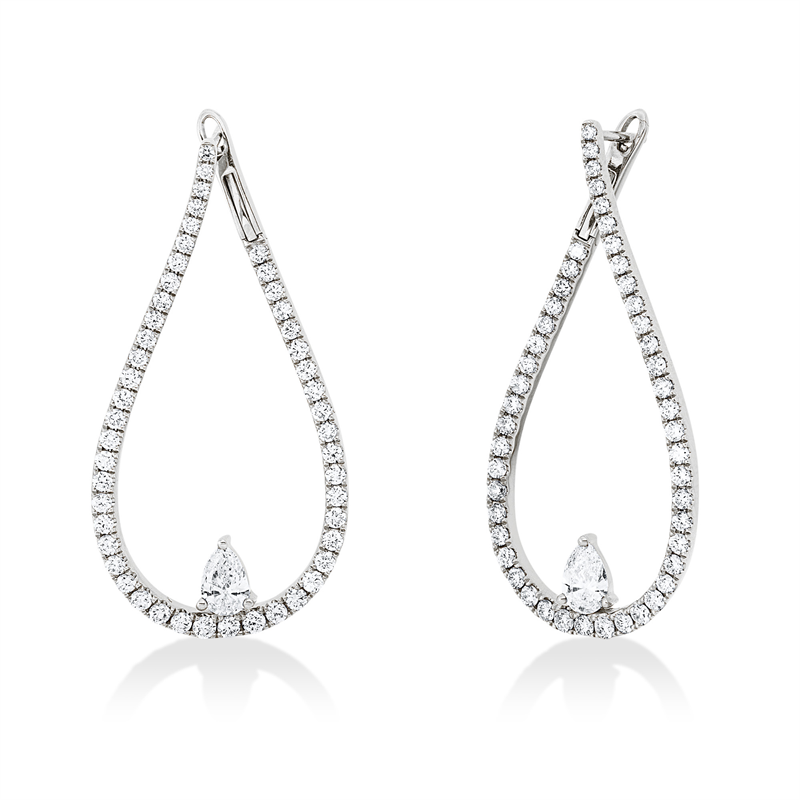 Creolen 18 kt WG, 98 Fant-Schl. 1,74 ct, TW-si