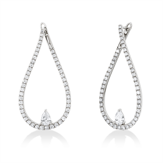 Creolen 18 kt WG, 98 Fant-Schl. 1,74 ct, TW-si