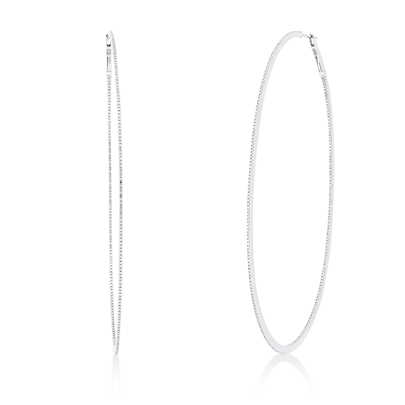Creolen 18 kt WG, 454 Dia. 1,15 ct, TW-si