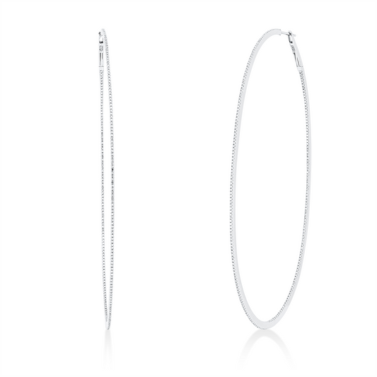 Creolen 18 kt WG, 454 Dia. 1,15 ct, TW-si
