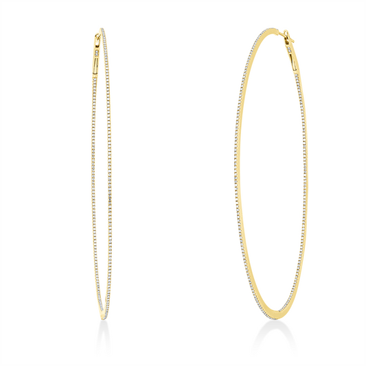 Creolen 18 kt GG, 396 Dia. 1,18 ct, TW-si