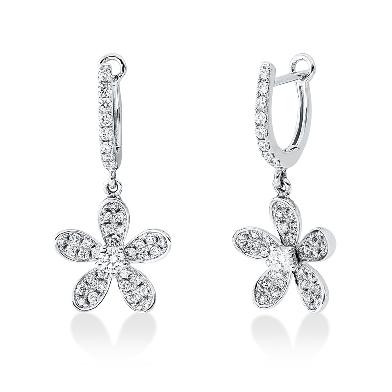 Ohrschmuck 18 kt WG, 78 Brill. 0,72 ct, TW-vsi
