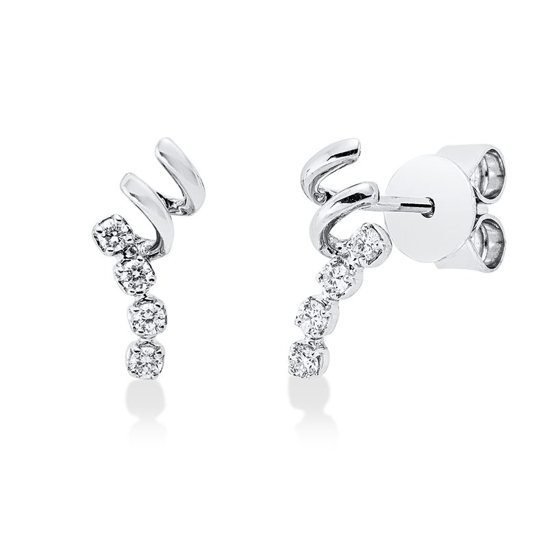 Ohrschmuck 18 kt WG, 8 Brill. 0,14 ct, TW-si