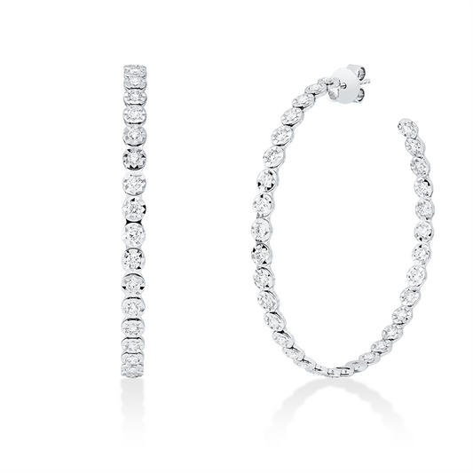 Creolen 18 kt WG, 64 Brill. 2,53 ct, TW-si