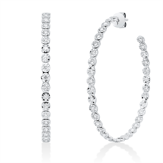 Creolen 18 kt WG, 70 Brill. 2,00 ct, TW-si