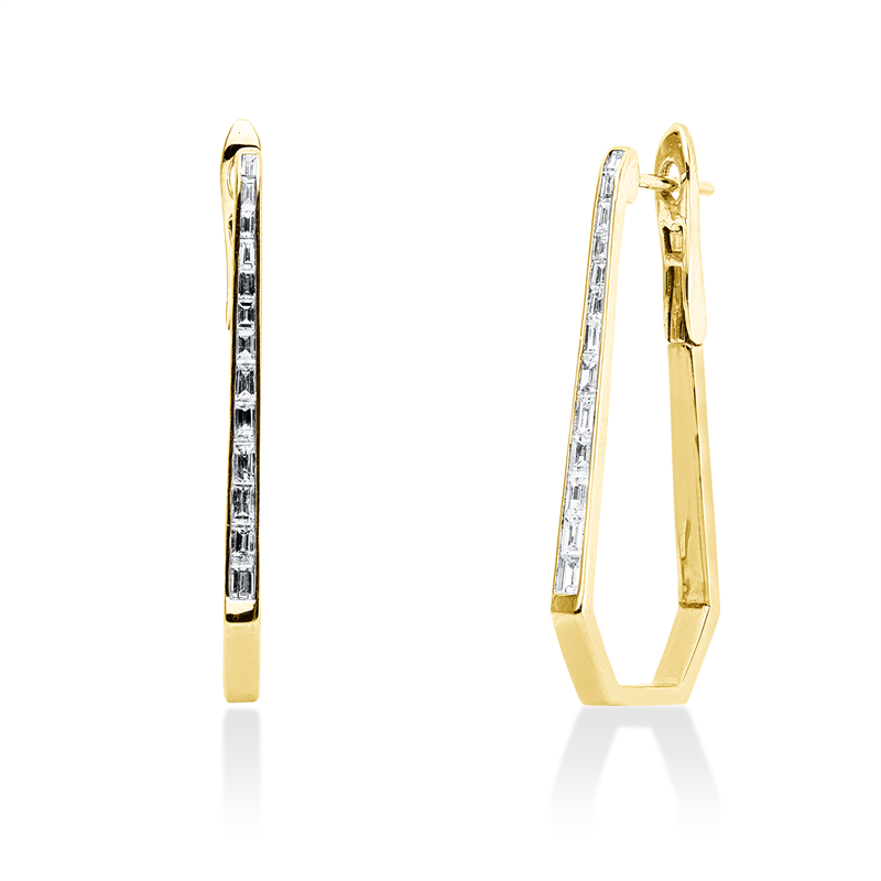 Creolen 18 kt RG, 26 Bag. 0,58 ct, TW-si