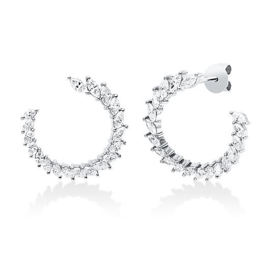 Ohrstecker 18 kt WG, 38 Nav. 1,63 ct, F-si