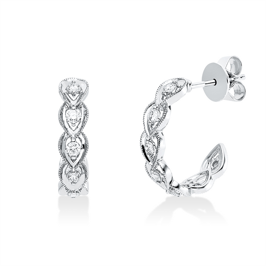 Ohrstecker 18 kt WG, 10 Brill. 0,34 ct, TW-si