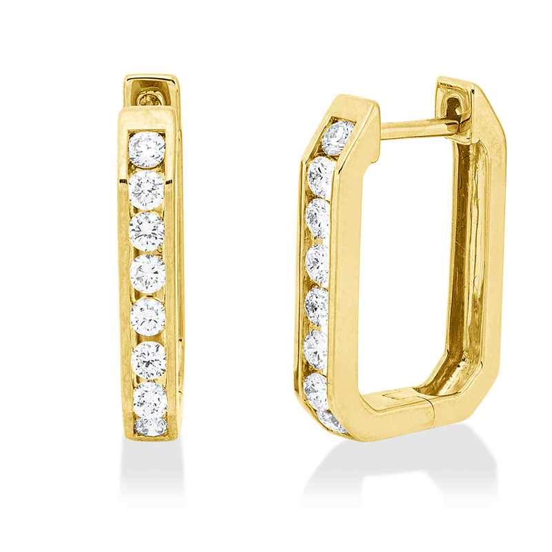 Creolen 18 kt GG, 16 Brill. 0,41 ct, TW-si