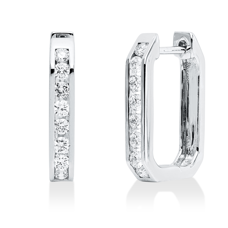 Creolen 18 kt WG, 16 Brill. 0,40 ct, TW-si