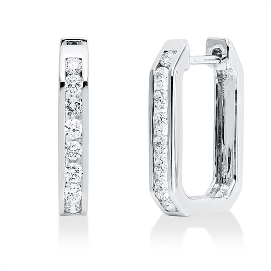Creolen 18 kt WG, 16 Brill. 0,40 ct, TW-si