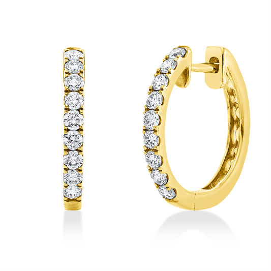 Creolen 18 kt GG, 18 Brill. 0,59 ct, TW-si