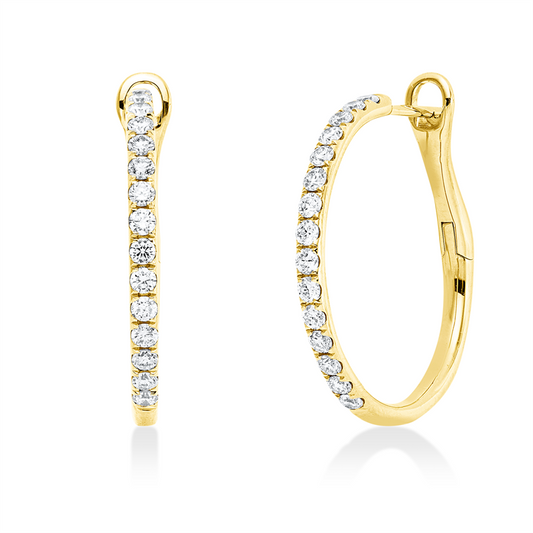 Creolen 18 kt GG, 30 Brill. 0,76 ct, TW-si