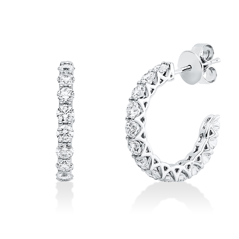 Ohrstecker 18 kt WG, 28 Brill. 2,69 ct, TW-si