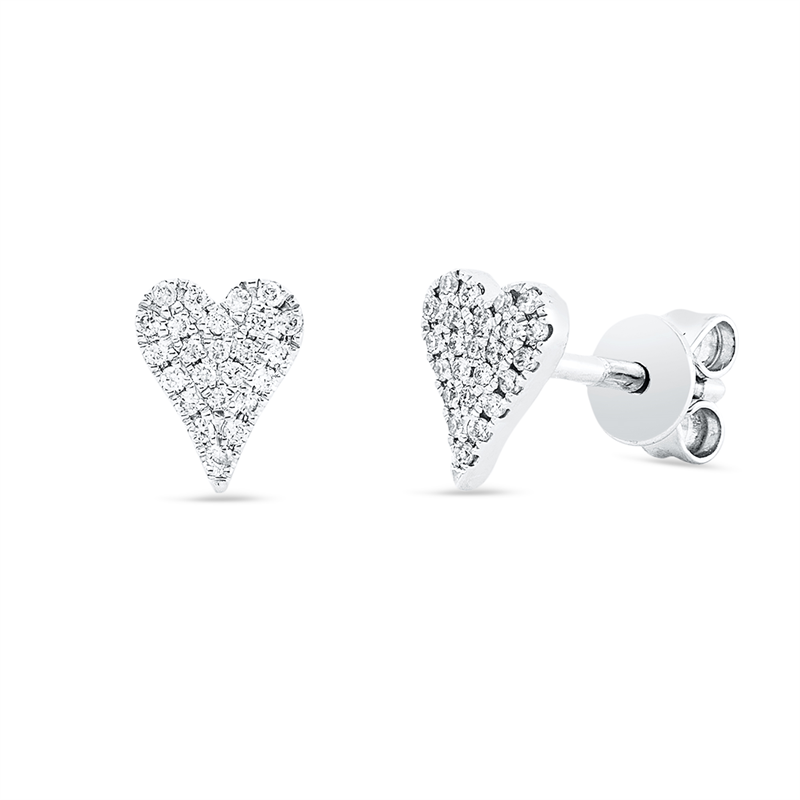 Ohrstecker 14 kt WG, 48 Brill. 0,12 ct, TW-si