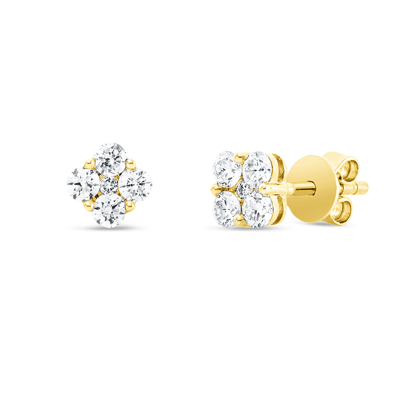 Ohrstecker 14 kt GG, 10 Brill. 0,45 ct, TW-si