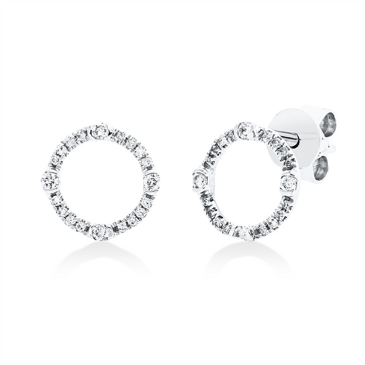 Ohrstecker 14 kt WG, 32 Dia. 0,05 ct, TW-si, 8 Brill. 0,06 ct, TW-si