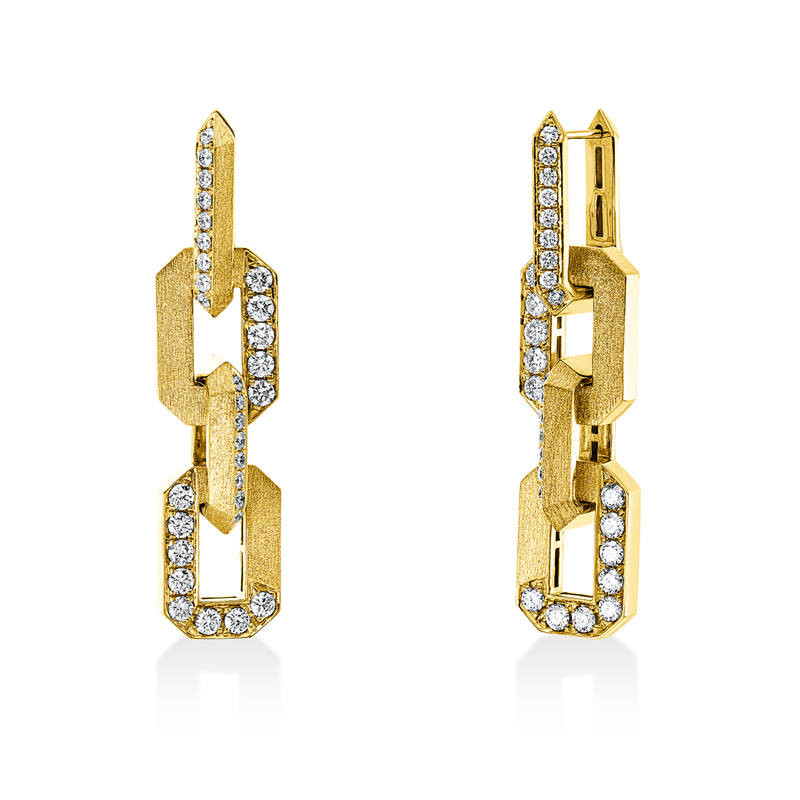 Ohrschmuck 18 kt GG, 26 Brill. 1,67 ct, TW-si, 34 Brill. 0,74 ct, TW-si