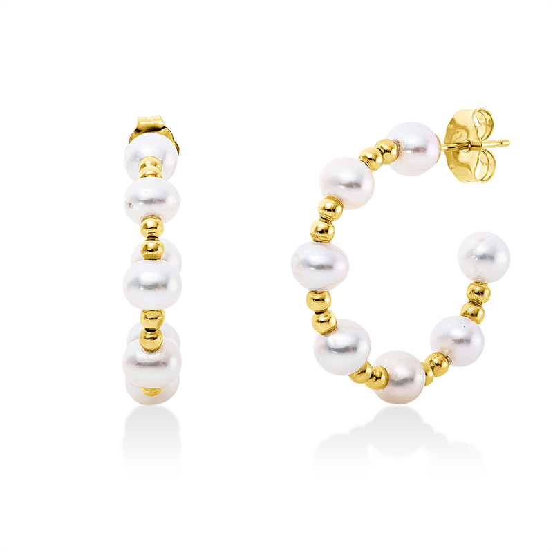 Ohrstecker 18 kt GG, 14 SW weiß 4 mm