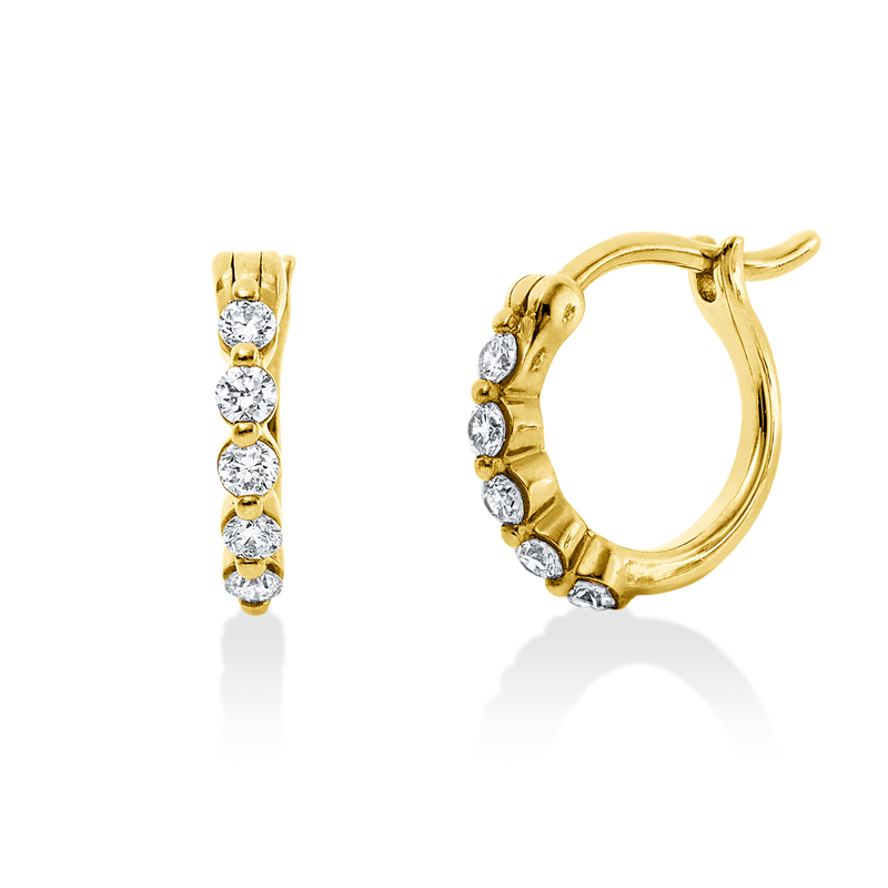 Creolen 18 kt GG, 10 Brill. 0,16 ct, TW-pi