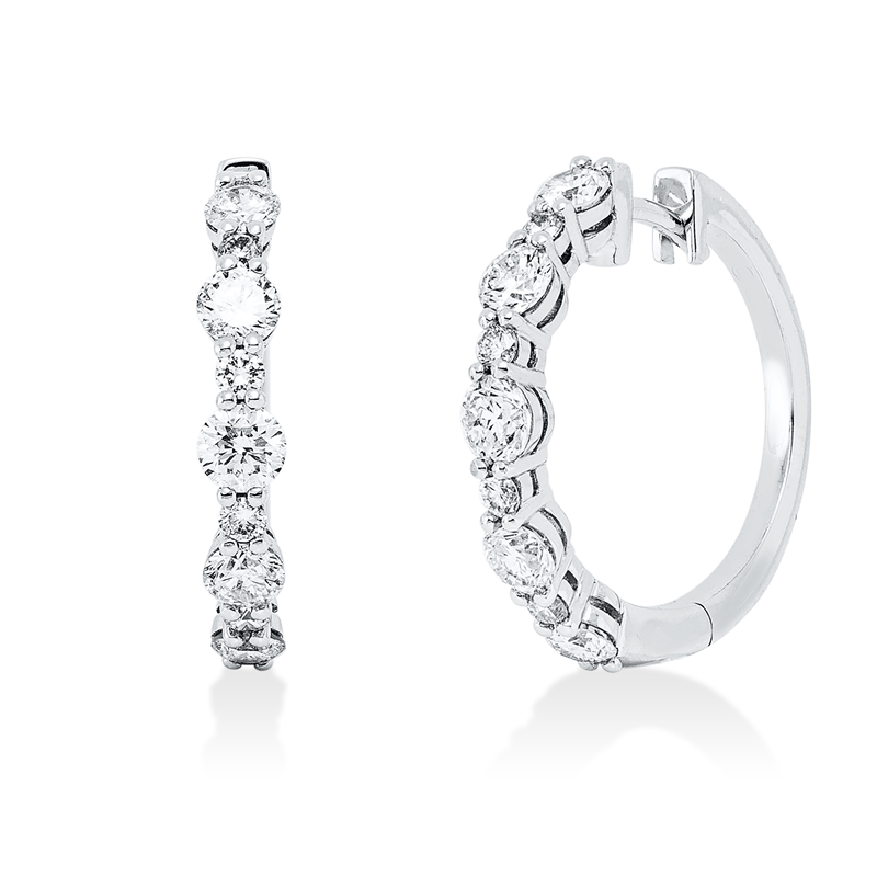 Creolen 18 kt WG, 18 Brill. 1,04 ct, TW-pi