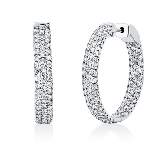Creolen 18 kt WG, 194 Brill. 3,51 ct, TW-si