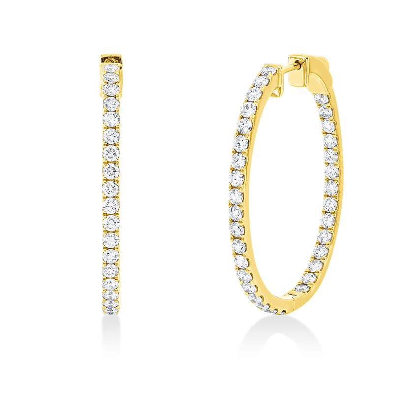 Creolen 18 kt GG, 66 Brill. 1,69 ct, TW-si