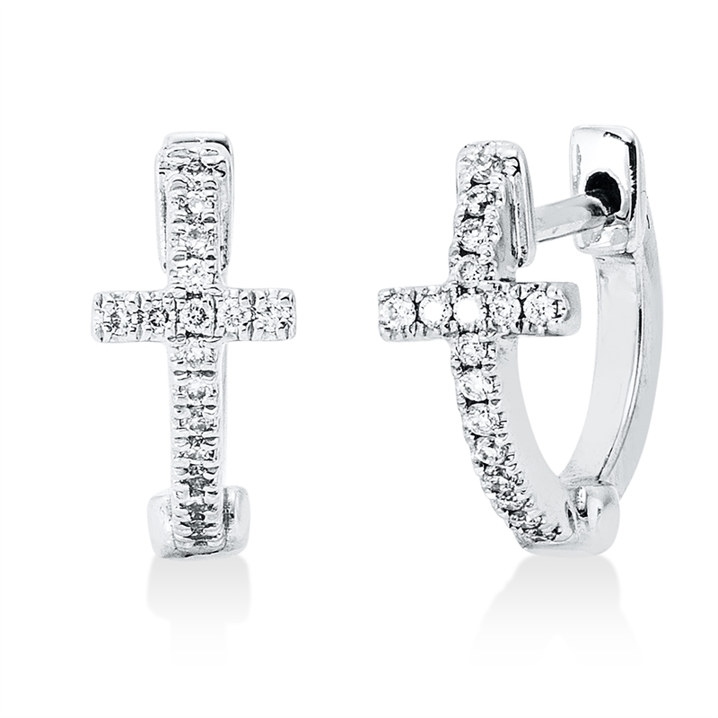 Creolen 18 kt WG, 34 Brill. 0,06 ct, TW-si
