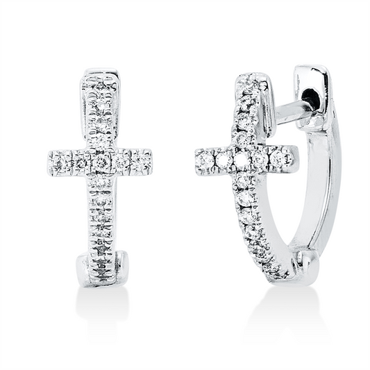 Creolen 18 kt WG, 34 Brill. 0,06 ct, TW-si