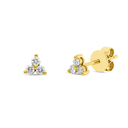 Ohrstecker 18 kt GG, 6 Brill. 0,21 ct, TW-si