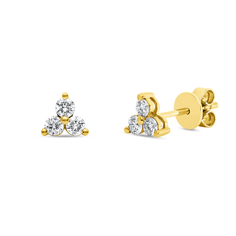 Ohrstecker 18 kt GG, 6 Brill. 0,49 ct, TW-si