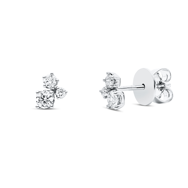 Ohrstecker 18 kt WG, 6 Brill. 0,26 ct, TW-pi