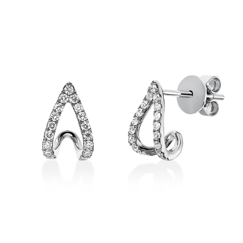 Ohrstecker 18 kt WG, 30 Brill. 0,26 ct, TW-si, 4 Brill. 0,03 ct, TW-si