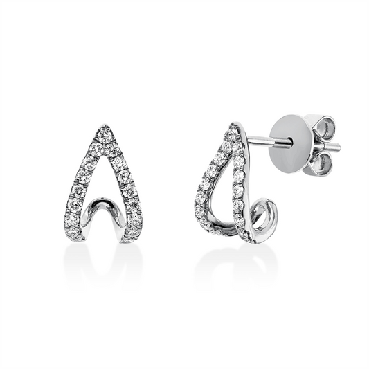 Ohrstecker 18 kt WG, 30 Brill. 0,26 ct, TW-si, 4 Brill. 0,03 ct, TW-si