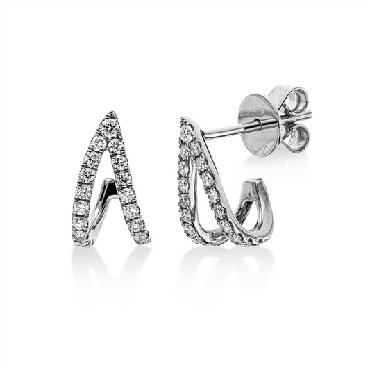 Ohrstecker 14 kt WG, 2 Brill. 0,04 ct, TW-si, 34 Brill. 0,30 ct, TW-si