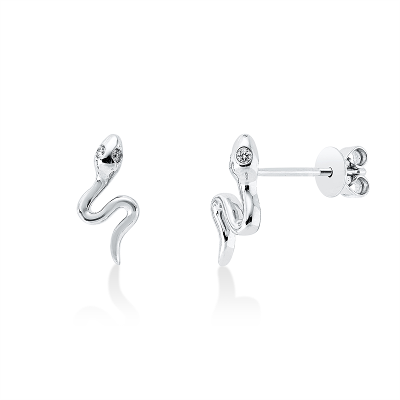 Ohrstecker 18 kt WG, 4 Brill. 0,03 ct, TW-si
