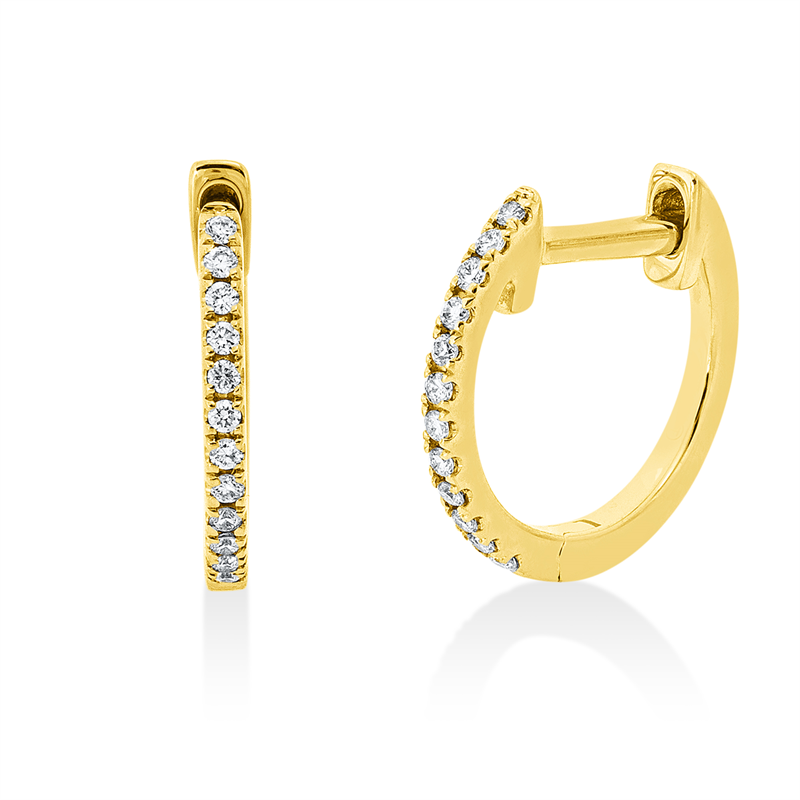 Creolen 18 kt GG, 24 Brill. 0,06 ct, TW-si