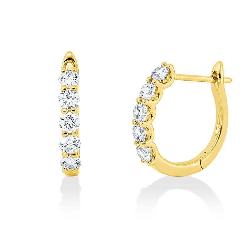 Creolen 18 kt GG, 10 Brill. 0,79 ct, I-si