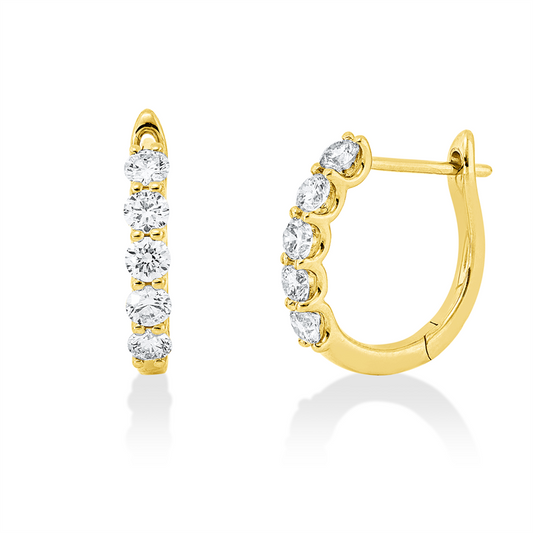 Creolen 18 kt GG, 10 Brill. 0,79 ct, I-si