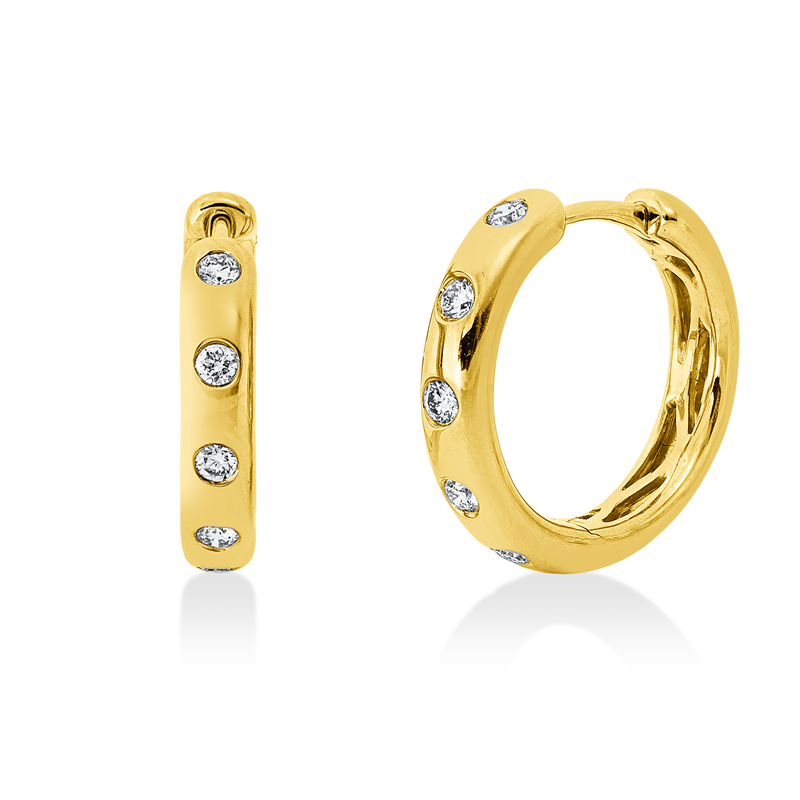 Creolen 18 kt GG, 10 Brill. 0,20 ct, TW-si