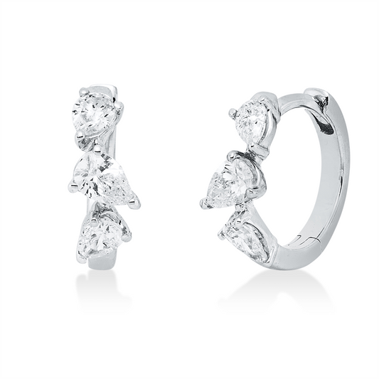 Creolen 18 kt WG, 6 Tropfen 0,48 ct, TW-pi