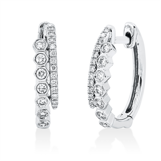 Creolen 18 kt WG, 38 Brill. 0,25 ct, TW-si