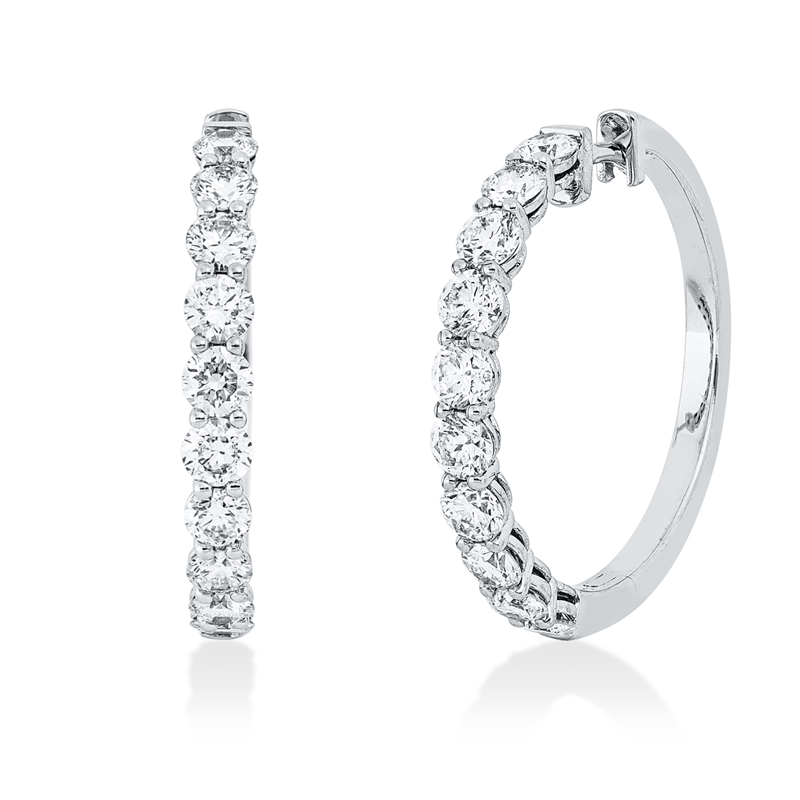 Ohrschmuck 18 kt WG, 20 Brill. 1,56 ct, TW-pi