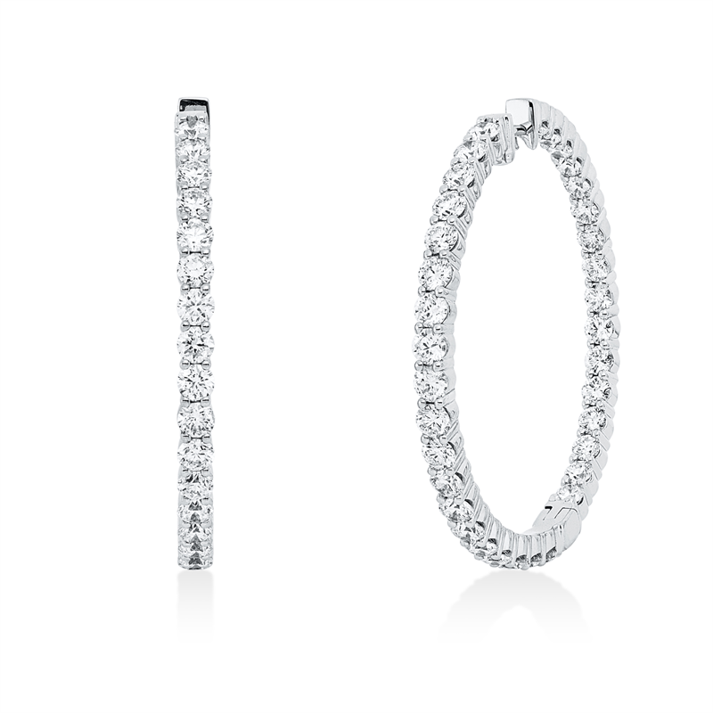 Ohrschmuck 18 kt WG, 70 Brill. 3,10 ct, TW-pi