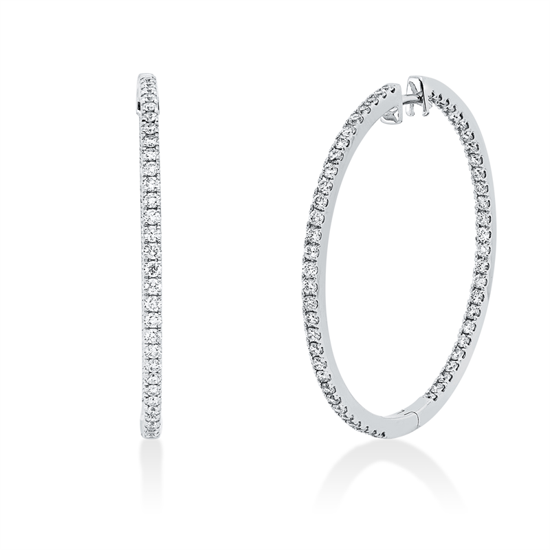 Ohrschmuck 18 kt WG, 112 Brill. 1,01 ct, TW-pi